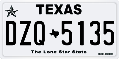 TX license plate DZQ5135