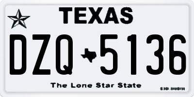 TX license plate DZQ5136