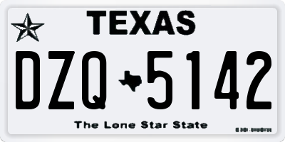 TX license plate DZQ5142