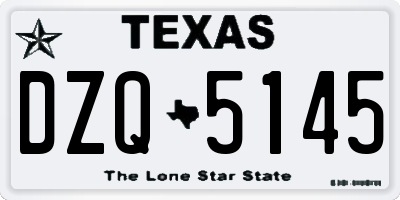 TX license plate DZQ5145
