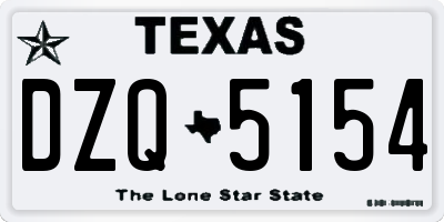 TX license plate DZQ5154