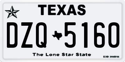 TX license plate DZQ5160