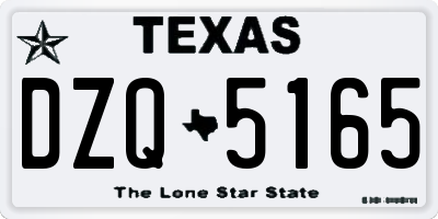 TX license plate DZQ5165