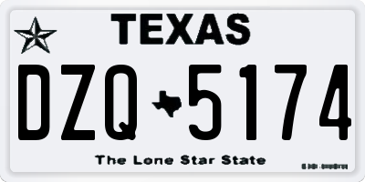 TX license plate DZQ5174