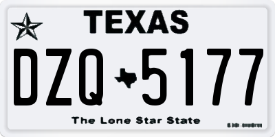 TX license plate DZQ5177