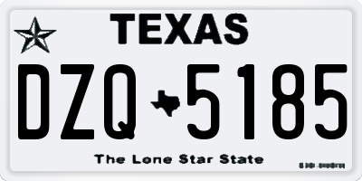 TX license plate DZQ5185