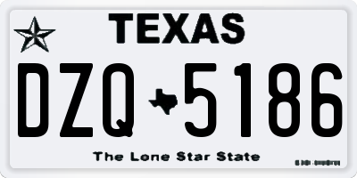 TX license plate DZQ5186