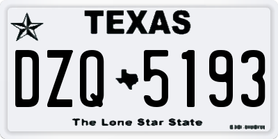 TX license plate DZQ5193