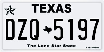 TX license plate DZQ5197