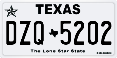 TX license plate DZQ5202