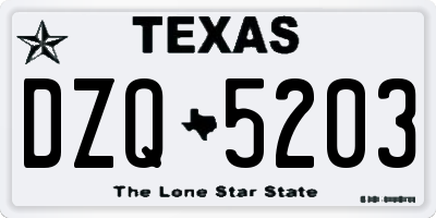 TX license plate DZQ5203