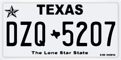 TX license plate DZQ5207