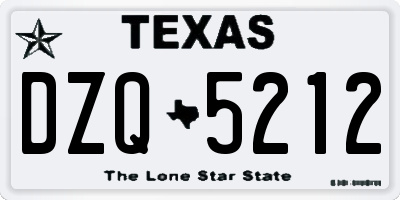 TX license plate DZQ5212