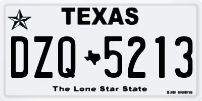 TX license plate DZQ5213