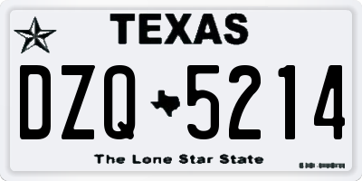 TX license plate DZQ5214
