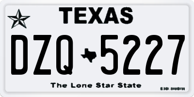 TX license plate DZQ5227