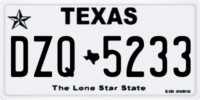 TX license plate DZQ5233