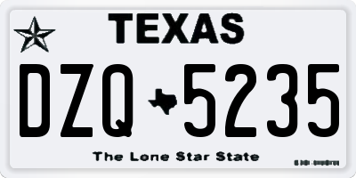 TX license plate DZQ5235