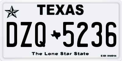 TX license plate DZQ5236