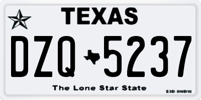 TX license plate DZQ5237