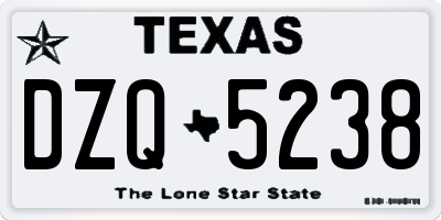 TX license plate DZQ5238