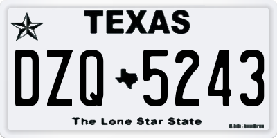 TX license plate DZQ5243