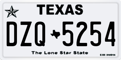 TX license plate DZQ5254