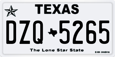 TX license plate DZQ5265