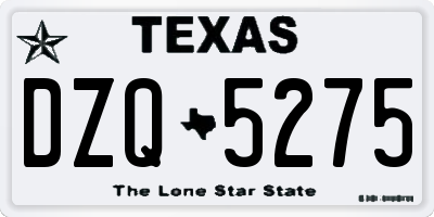 TX license plate DZQ5275