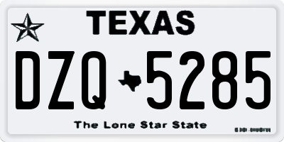TX license plate DZQ5285