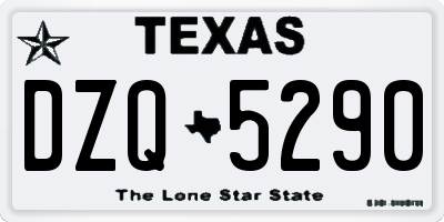 TX license plate DZQ5290