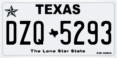 TX license plate DZQ5293