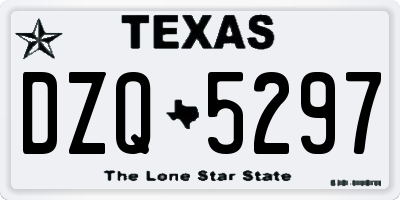TX license plate DZQ5297