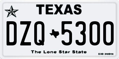 TX license plate DZQ5300