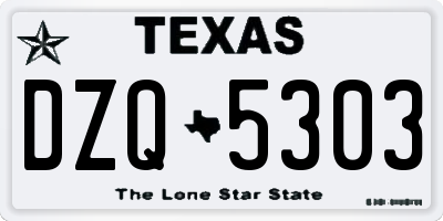 TX license plate DZQ5303
