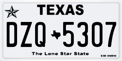 TX license plate DZQ5307