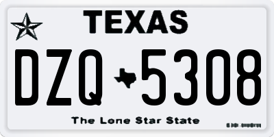 TX license plate DZQ5308
