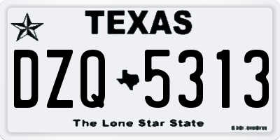 TX license plate DZQ5313