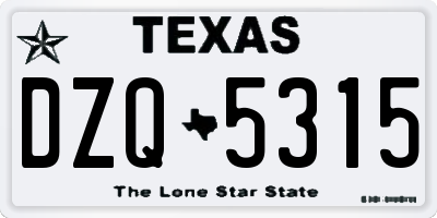 TX license plate DZQ5315