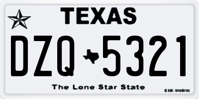 TX license plate DZQ5321
