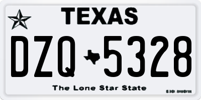 TX license plate DZQ5328