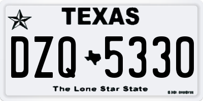 TX license plate DZQ5330