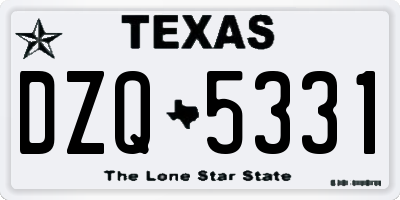 TX license plate DZQ5331