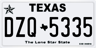 TX license plate DZQ5335