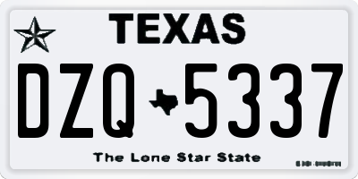 TX license plate DZQ5337