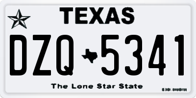 TX license plate DZQ5341