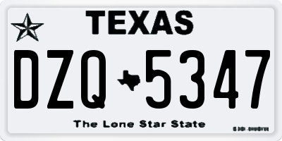 TX license plate DZQ5347