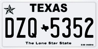 TX license plate DZQ5352