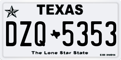 TX license plate DZQ5353