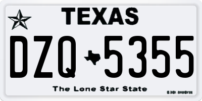 TX license plate DZQ5355